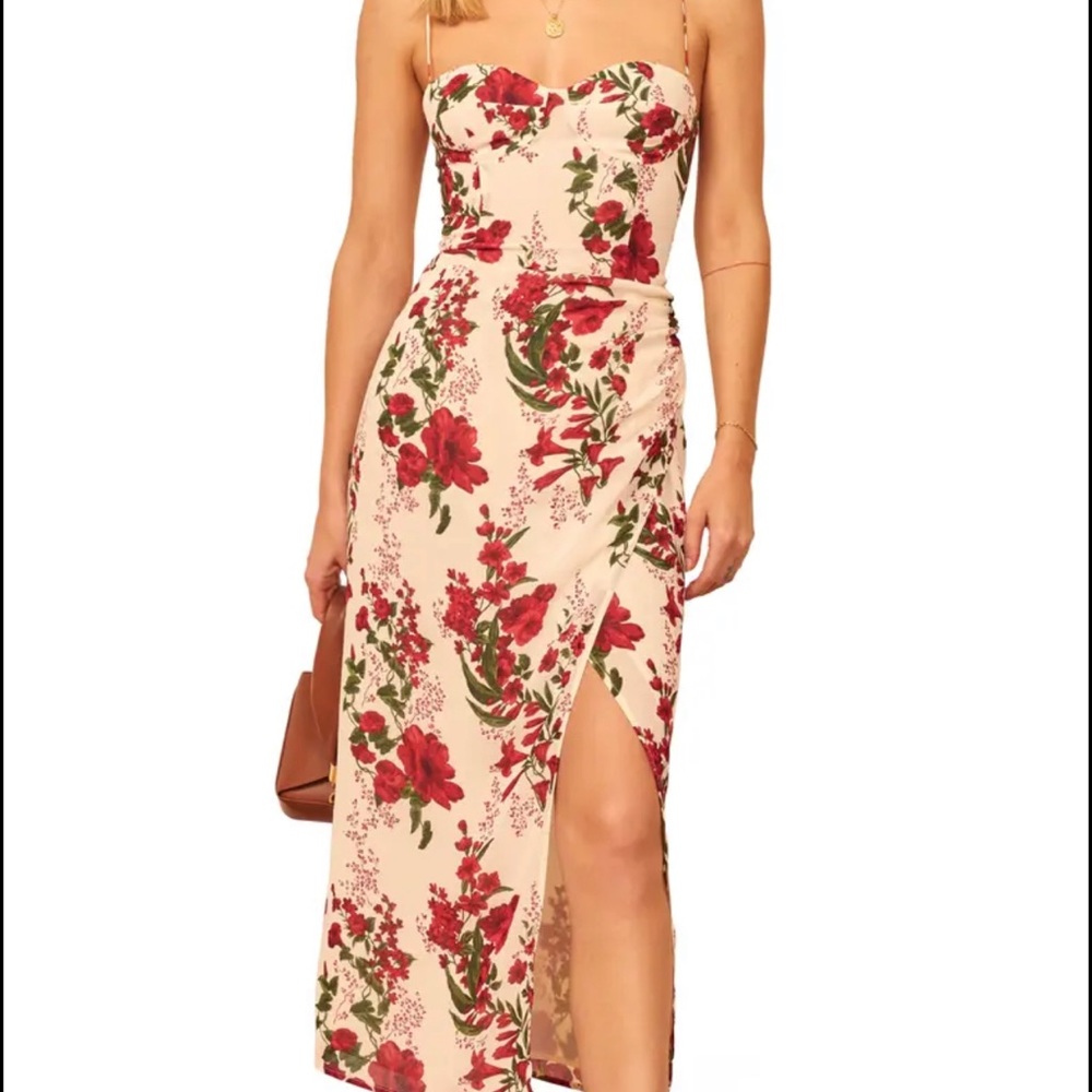 Reformation - Kourtney Dress in red rose print